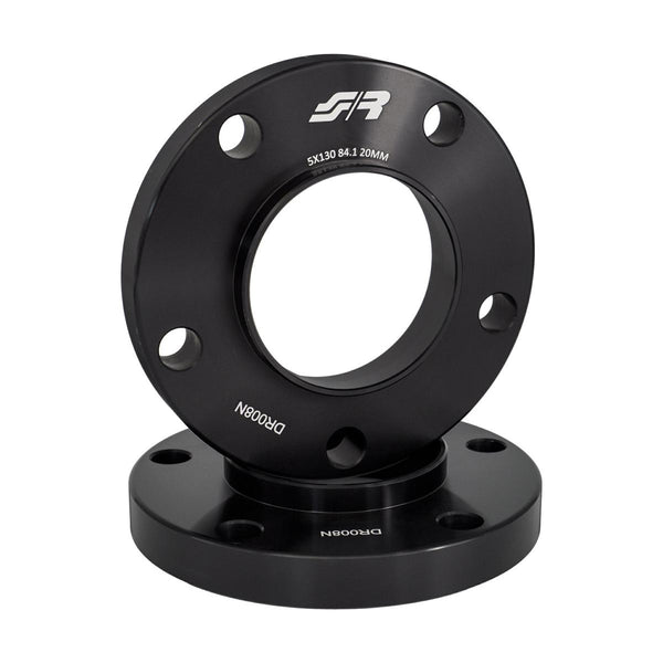 2 distanziali alluminio nero 20mm 5x130 centraggio 84,1