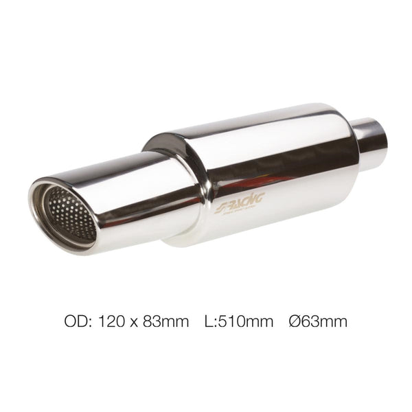 Marmitta ovale id 63mm acciaio inox