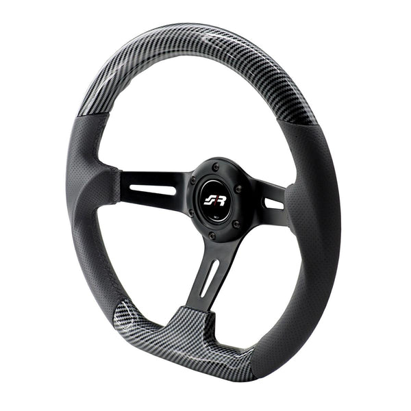 Volante sportivo a calice Giau - in carbon look e pelle