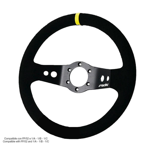 Volante sportivo a calice Rally - in camoscio