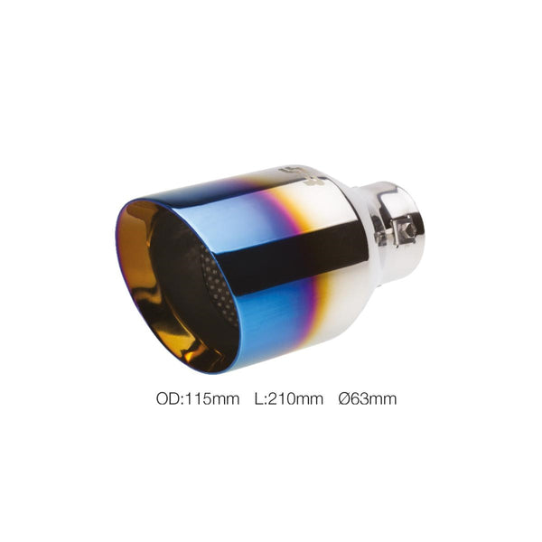 Terminale rotondo id 63mm inclinato acc inox titanium look