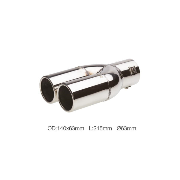 Terminale rotondo id 63mm doppio acciaio inox