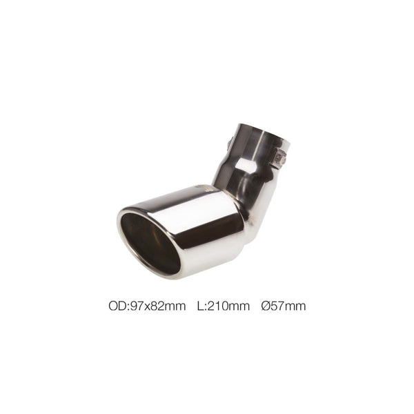 Terminale ovale id 57mm DTM acciaio inox