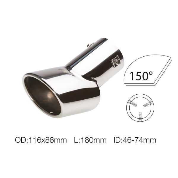 Terminale ovale id 76mm DTM acciaio inox