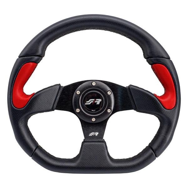 Volante sportivo X2 Poly - in pelle rossa