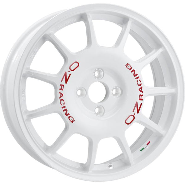 OZ RACING CA543 LEGGENDA 7X17 4X100 ET 30 68  RACE WHITE RED LETTERING (OMOL. NADF060)