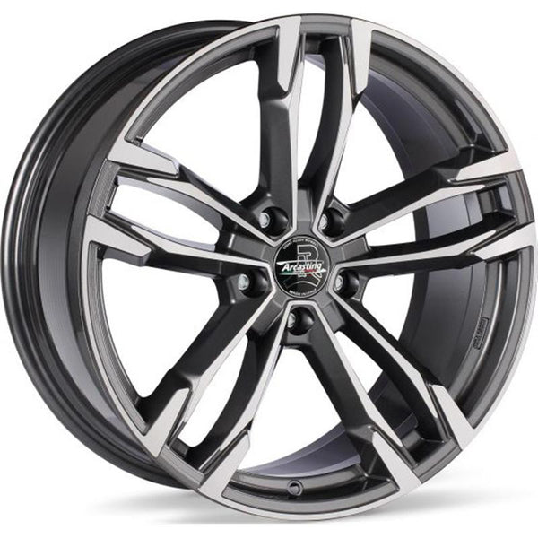 ARCASTING CA722 GIORGIONE 8X18 5X120 ET 45 72.6 ANTHRACITE POLI AU DIAMANT (HOMOLOGATION NAD À VENIR)