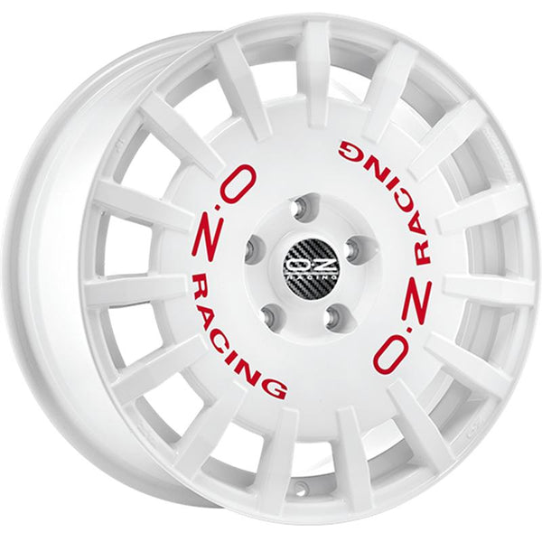 OZ RACING CA768 RALLY RACING 8X18 ET 45 5X114,3 75 RACE WHITE RED LETTERING (OMOL. NADH062 )