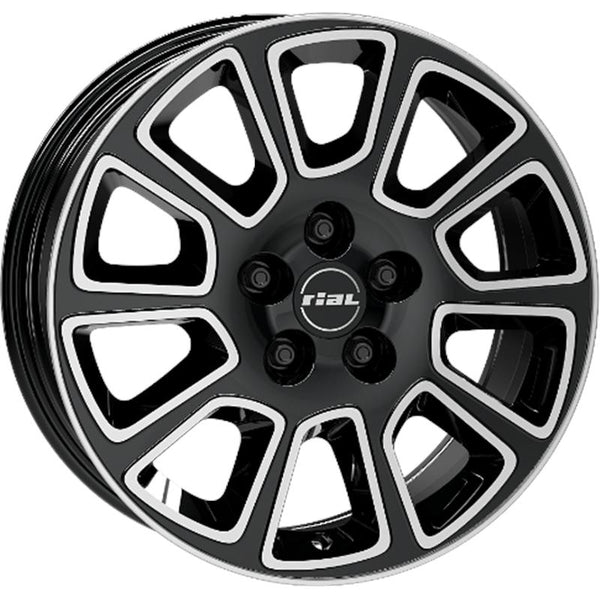 RIAL CA9I7 TRANSPORTER 2 7X17 5X120 ET 55 65,1 DIAMOND BLACK FRONTPOLISHED OE CAP VW
