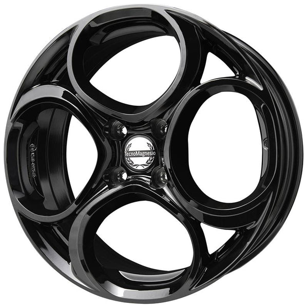 TECNOMAGNESIO CA9H0 JUNIOR 4 7X18 4X108 65,1 ET 35 GLOSSY BLACK (OMOL. ECE) (LENTE 60 MM)