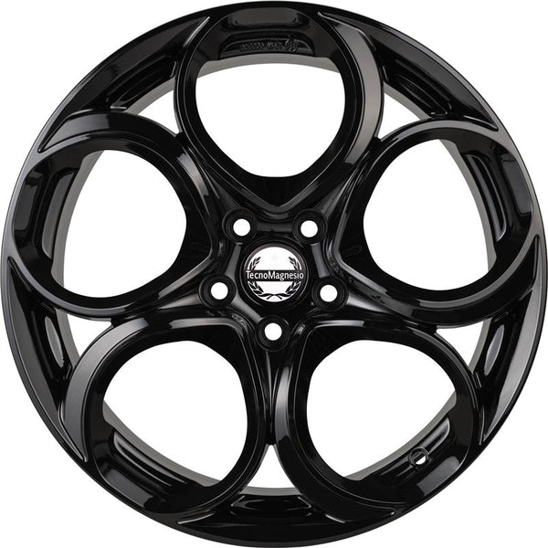 TECNOMAGNESIO CA9H4 JUNIOR 8X18 5X110 65,1 ET 34 GLOSSY BLACK (OMOL. ECE) (LENTE 60 MM)