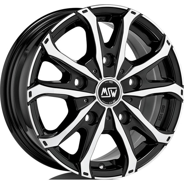 MSW CA654 MSW 48 VAN 6 HOLES 6,5X16 6X120 ET 50 74,6  GLOSS BLACK FULL POLISHED