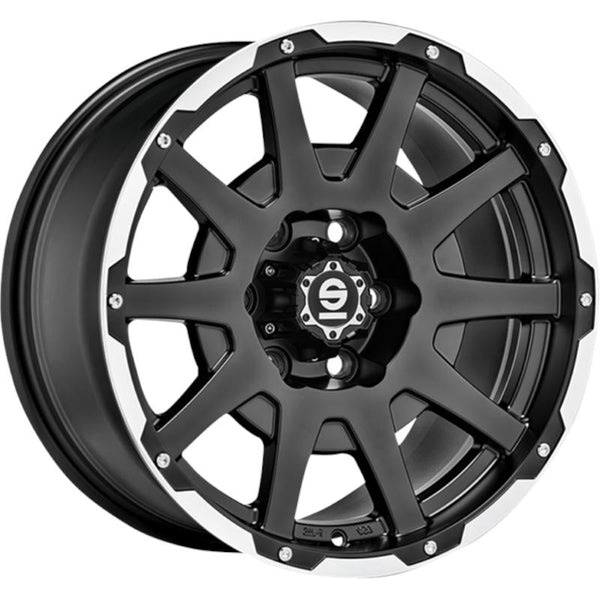 SPARCO CA346 DAKAR 7,5X17 5X127 ET 25 71,6  MATT BLACK LIP POLISHED+RIVETS (OMOL. NADM246)