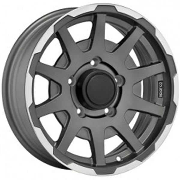 SPARCO CA386 DAKAR 5,5X16 5X139,7 ET 5 108,3  MATT DARK GREY LIP POLISHED (OMOL. NADL222)