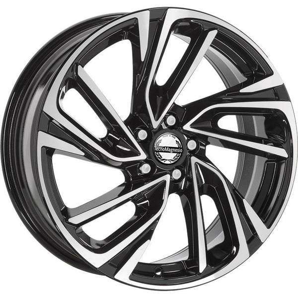 TECNOMAGNESIO CA1T1 CALIFORNIA 7,5X18 5X112 ET 45 57,1 BLACK POLISHED (LENTE 65MM VW - R13) (NAD)