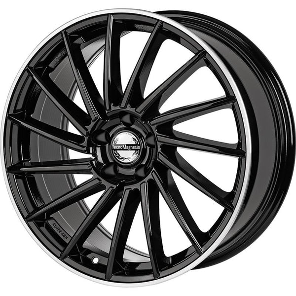 TECNOMAGNESIO CA054 SAVAGE 8,5X19 5X108 ET 45 63,4 NERO LUCIDO BORDO DIAM (LENTE 60MM - C60) (NADK114)