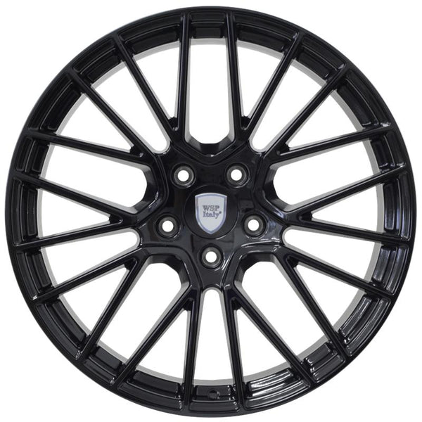 WSP ITALIE W1058 OKINAWA 9,5X21 5X130 ET 46 71,6 NOIR BRILLANT (HOMOLOGUÉ ECE) OE COMPATIBLE PORSCHE