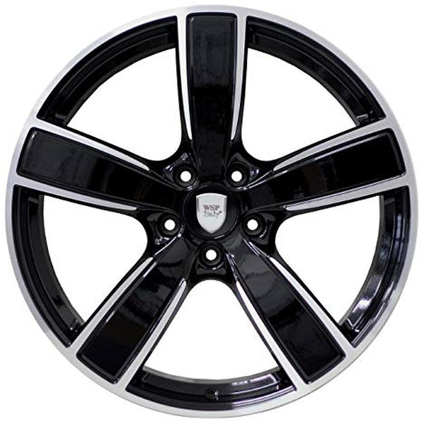 WSP ITALIE W1059 GOTLAND 10X22 5X130 ET 48 71,6 NOIR BRILLANT POLI (HOMOLOGUÉ ECE) OE COMPATIBLE PORSCHE